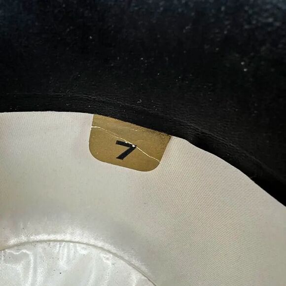 VINTAGE Size 7 Dobbs Fifth Avenue The Palace Fedora Hat Black Felt Wool USA Made - Picture 8 of 10